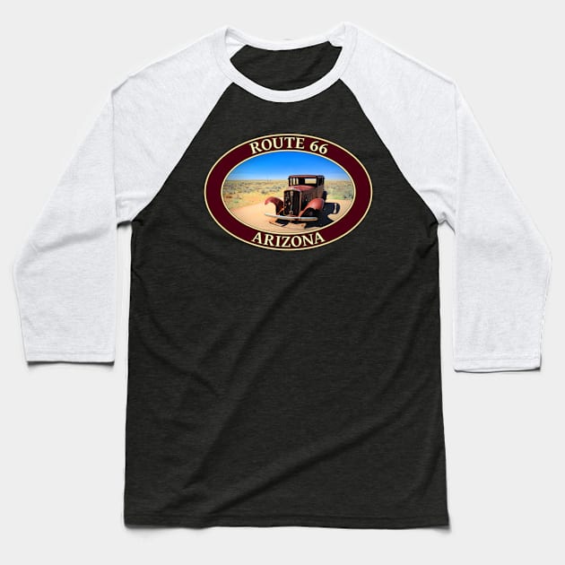 Antique Car on Historic Route 66 in Arizona Baseball T-Shirt by GentleSeas